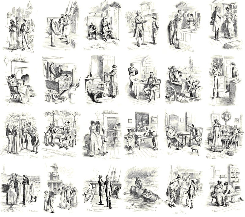 PIXILUV Vintage PostCards 24 pcs Fantasy Scenes Vintage Book Engraving Illustration - Image 2